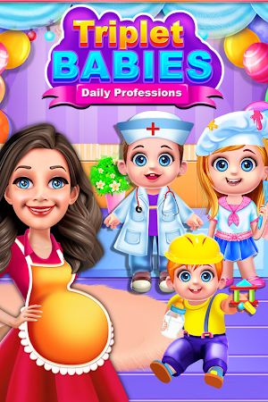 Mommy Birth Triplet Babies Learn Daily Professions Screenshot 0