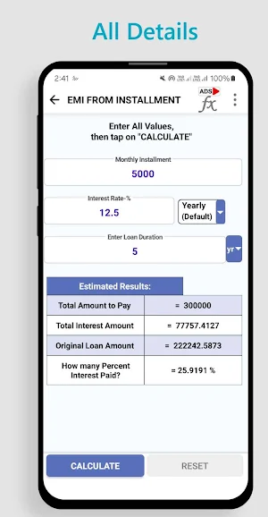 EMI Calculator Plus Screenshot 2