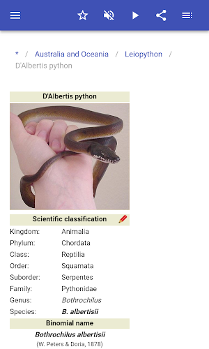 Reptiles by regions Screenshot 2
