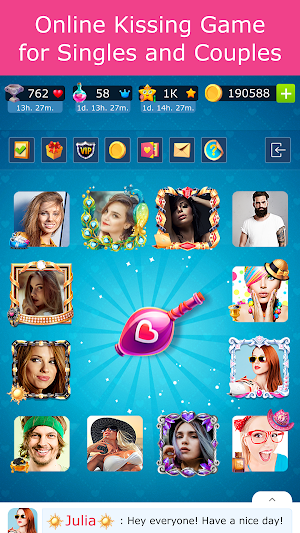 Kiss Kiss: Spin the Bottle for Chatting & Fun Screenshot 1