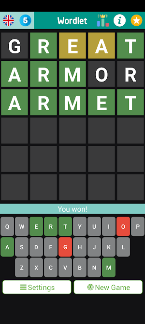 Wordlet: Guess Word Phone & TV Screenshot 0
