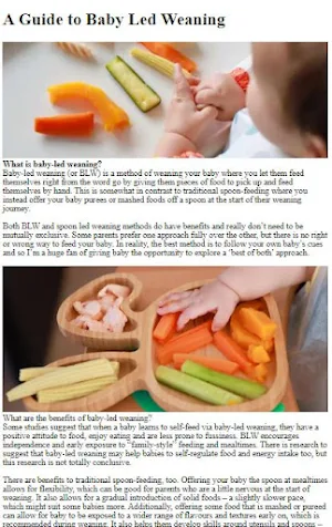 Baby Led Weaning Guide Screenshot 2