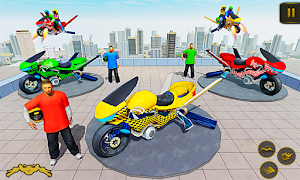 Flying Hover Bike Taxi Driver : Flying Bike Games Screenshot 1