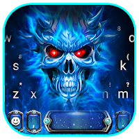 Blue Evil Skull Warrior Keyboard Theme