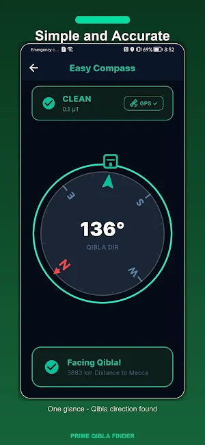 Prime Qibla Finder Screenshot 1