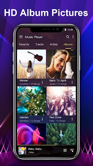 Music Player with equalizer and trendy design Screenshot 1