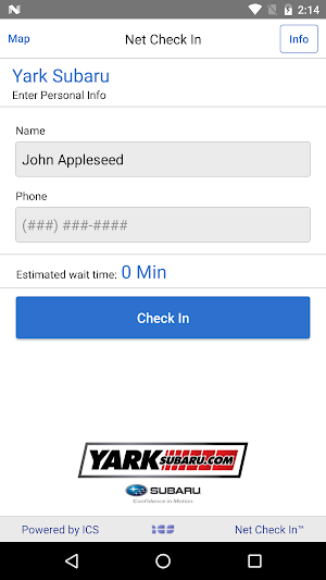 Net Check In - Yark Subaru Screenshot 1
