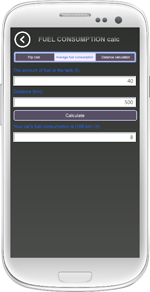 Fuel calculation Screenshot 1