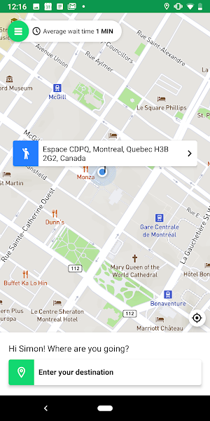 Teo: Grab a taxi in MTL Screenshot 1