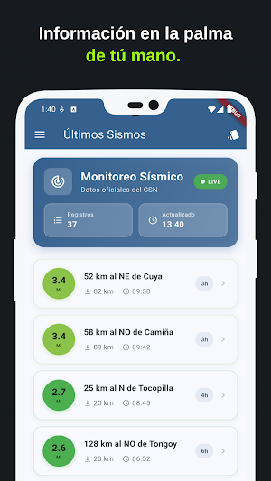 Sismología Chile Screenshot 1