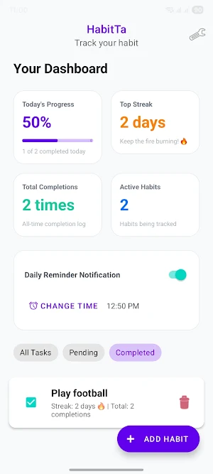 Habit Ta - Track your habit Screenshot 2