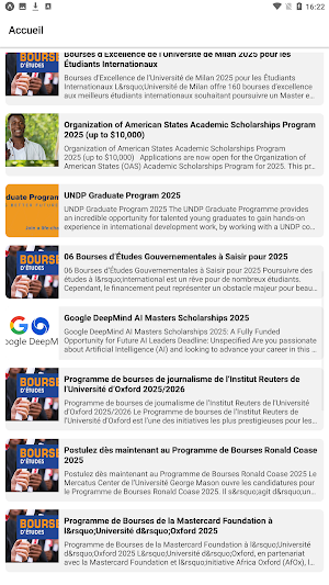 Bourses d'études Screenshot 3