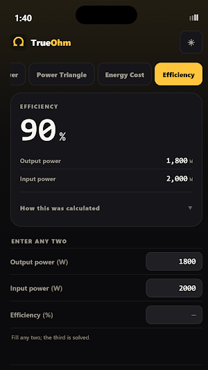 TrueOhm – Ohm's Law & Power Screenshot 0