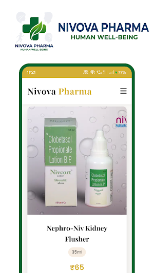 Nivova Pharmaceuticals Catalog Screenshot 3
