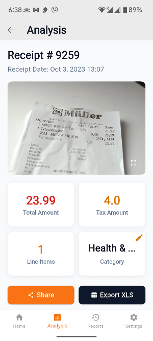 Receipt Scanner Screenshot 1