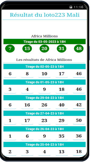 Résultat Loto Mali Screenshot 2