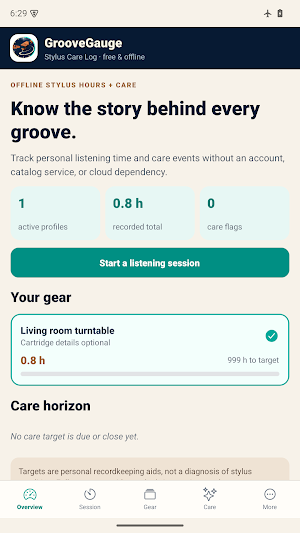 GrooveGauge: Stylus Care Log Screenshot 0