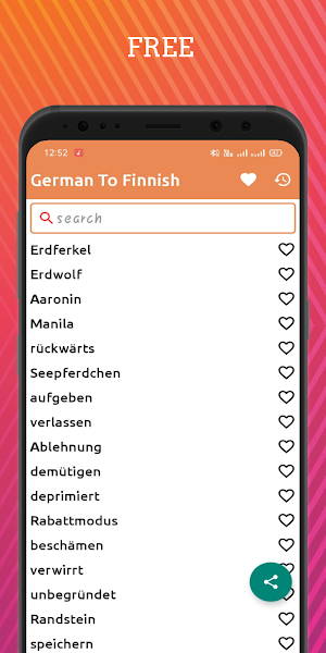 German To Finnish Dictionary Offline Screenshot 0