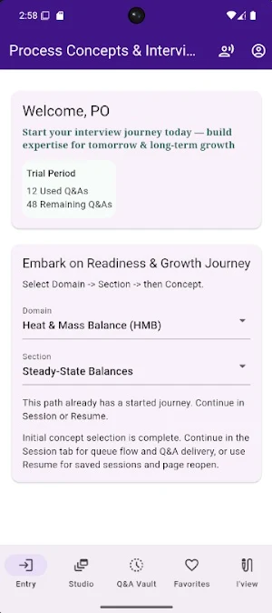 Process Engg Oil&Gas Interview Screenshot 0