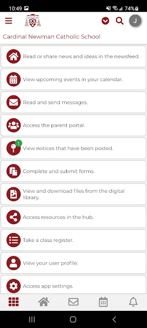 Cardinal Newman School App Screenshot 1