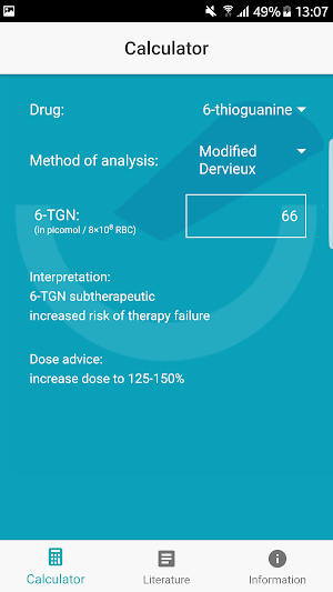 Thiopurine Calculator EN Screenshot 1