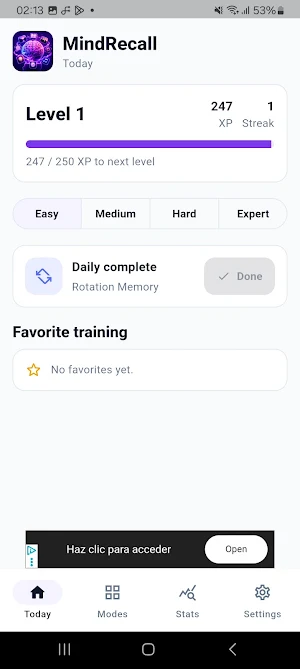 MindRecall: Memory Games Screenshot 0