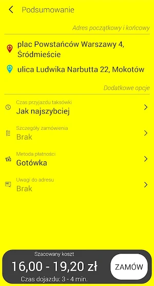 Volfra Taxi 19625 Warszawa Screenshot 3