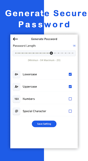 Strong Password Generator App Screenshot 2
