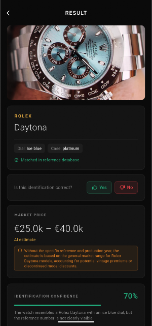 Watch Authenticator: AI check Screenshot 2