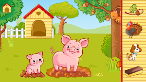 Funny Farm for toddlers. Kids puzzle with animals! Screenshot 2