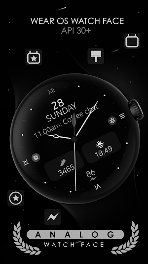 Minimal Black v28 watch face Screenshot 1