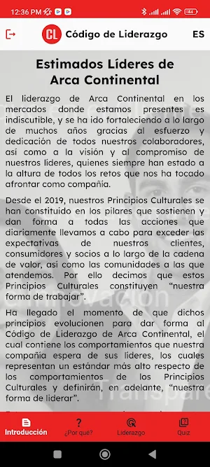 Código de Liderazgo Screenshot 3