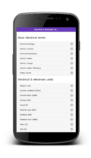 Electrical & Electronic Formulas Screenshot 0