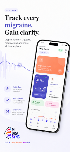 MigraSync: Migraine Tracker Screenshot 1