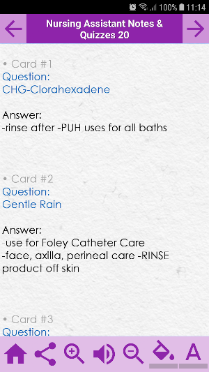 Nursing Assistant Exam Review: notes and quizzes. Screenshot 2