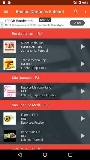 Rádios Cariocas de Futebol - AM e FM do RJ Screenshot 1