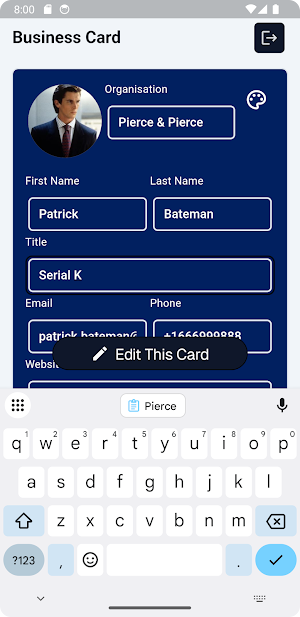 Business Card Screenshot 2