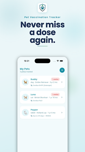 Pet Vaccination Tracker Screenshot 0
