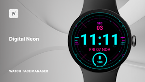 Digital Neon Watch Face Screenshot 0