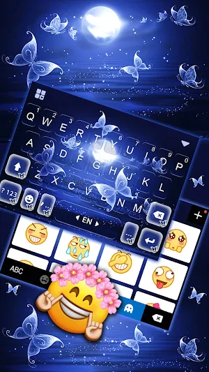 Moonlight Butterfly Keyboard Background Screenshot 3