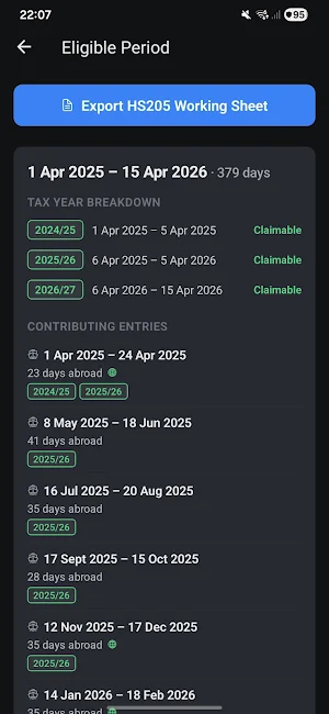 SeaClaim: Seafarer Tax Tracker Screenshot 1