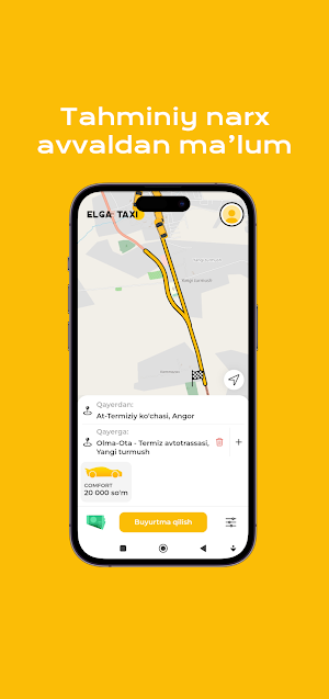 Elga Taxi Mijozlar ilovasi Screenshot 1