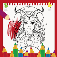 Astrology witch Coloring Book