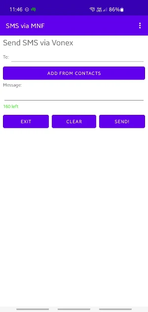 SMS via MyNetFone/Vonex Screenshot 0