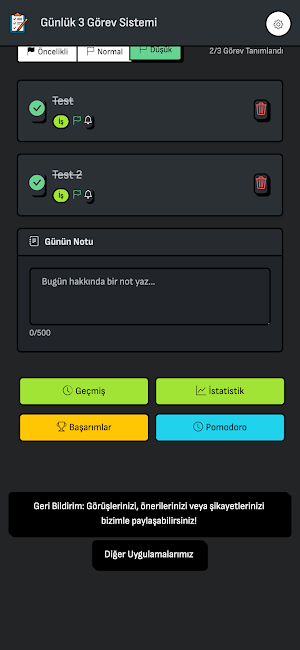 Günlük 3 Görev Sistemi Screenshot 2