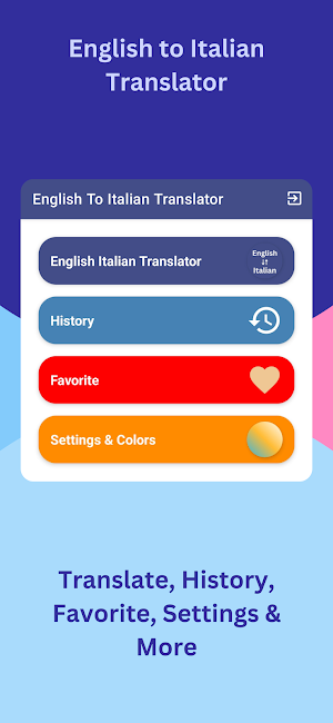 English to Italian Translator Screenshot 0