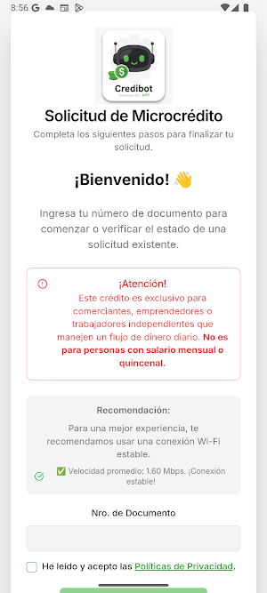 CréditoBot: Préstamos Rápidos Screenshot 0