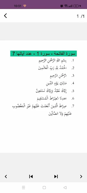 سورة الفاتحة : سورة الفاتحه كل Screenshot 0