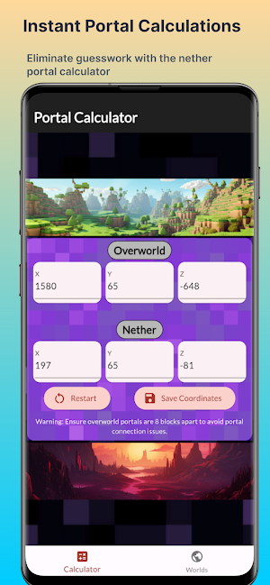 Nether Portal Calculator Screenshot 0