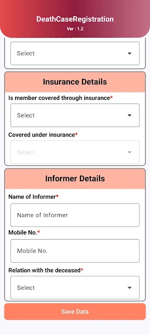 Death Case Registration Screenshot 1
